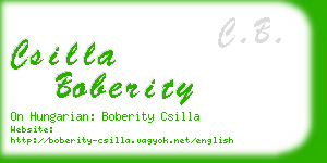 csilla boberity business card